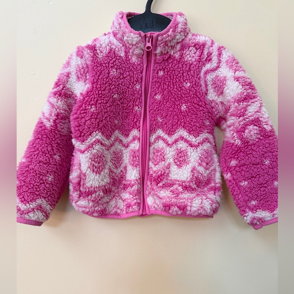 The Children's Place Pink and White Fleece Jacket